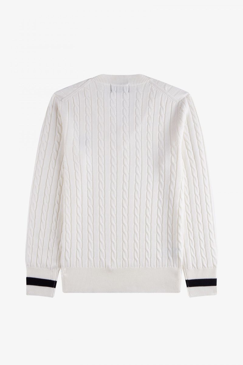 Men's Fred Perry K3801 Knitwear White | 5163798-VS