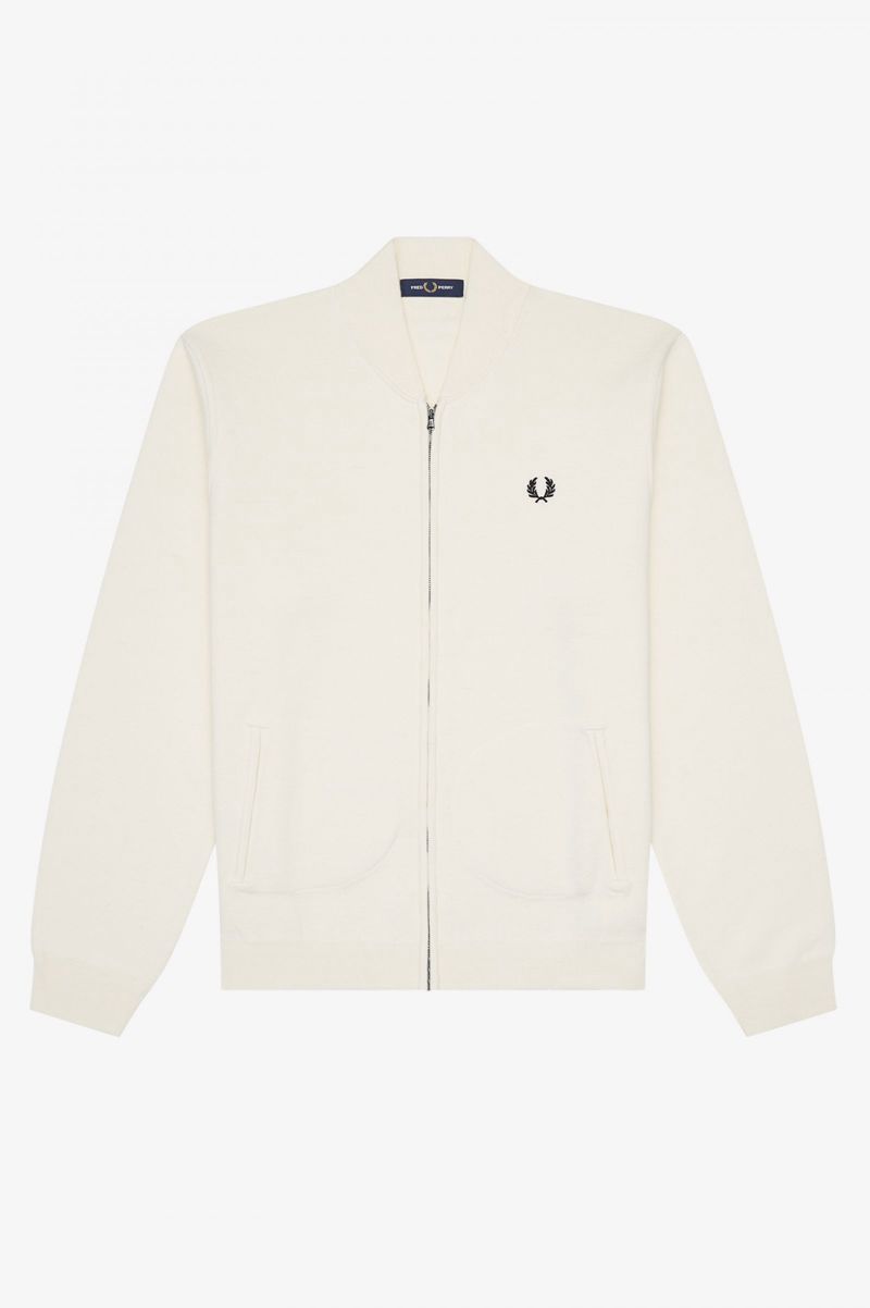 Men's Fred Perry K3802 Knitwear White | 0573682-DJ