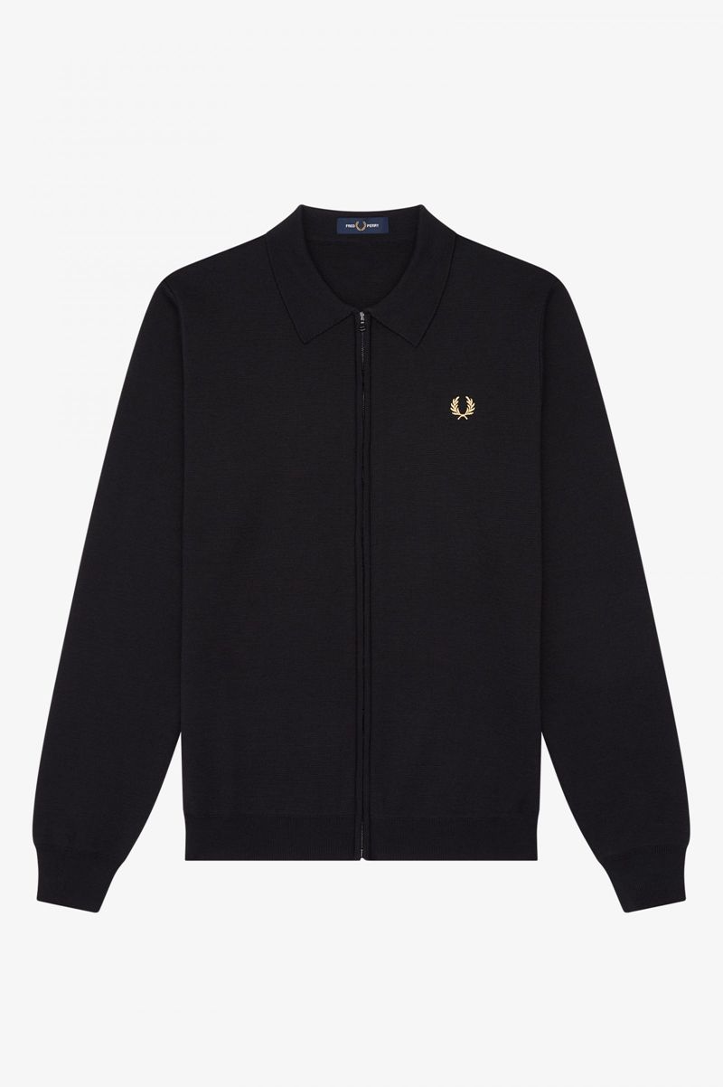 Men's Fred Perry K3809 Knitwear Black | 1256809-JH