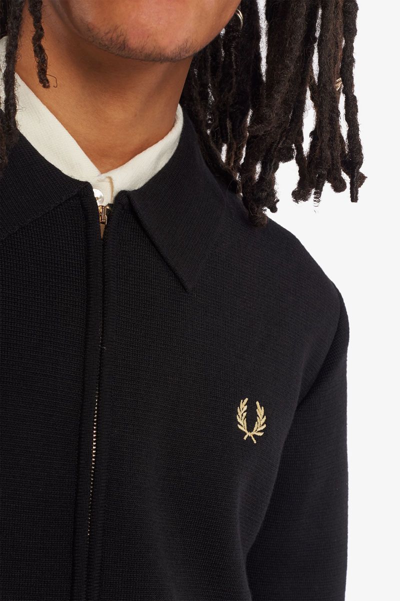 Men's Fred Perry K3809 Knitwear Black | 1256809-JH