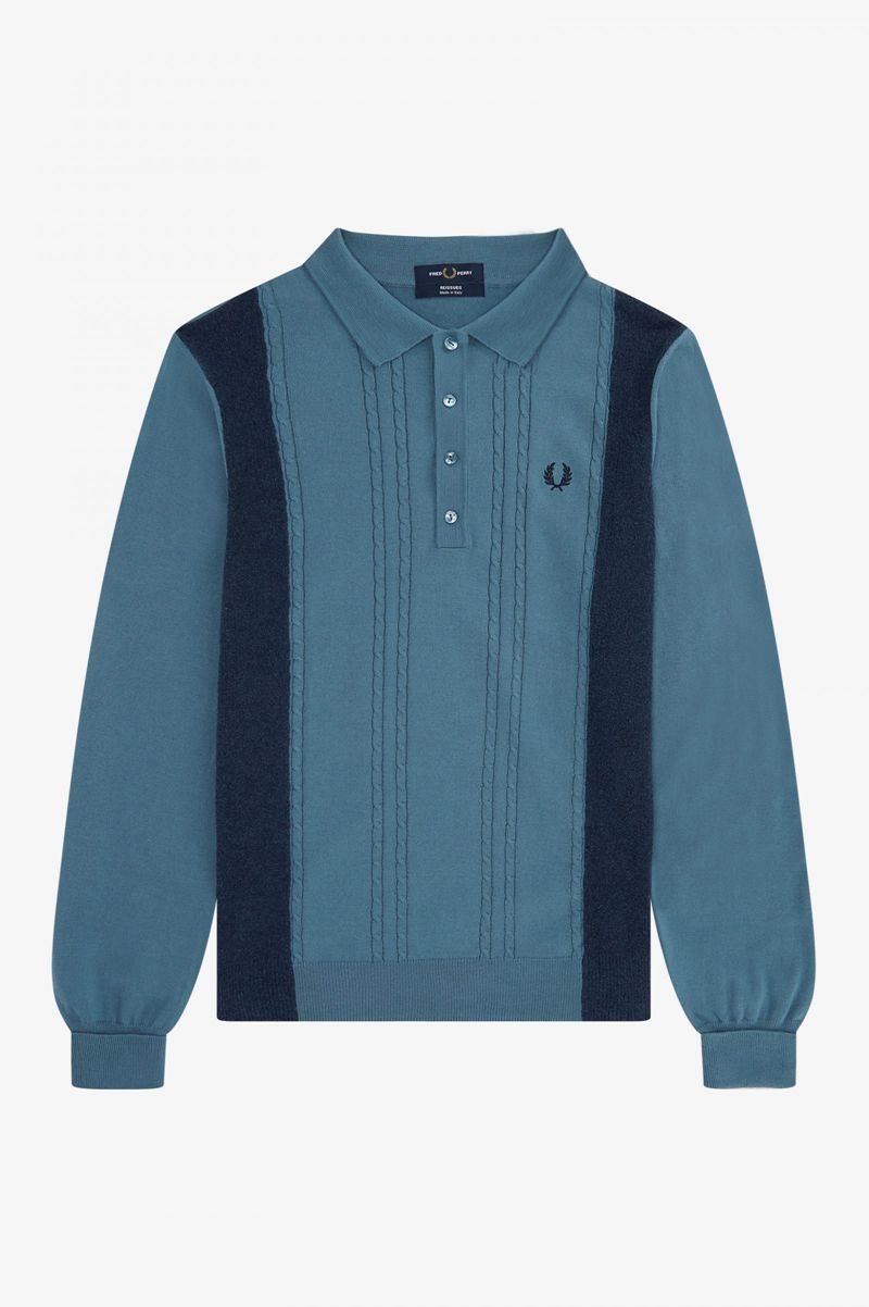 Men's Fred Perry K3813 Knitwear Grey Blue | 8517046-QZ