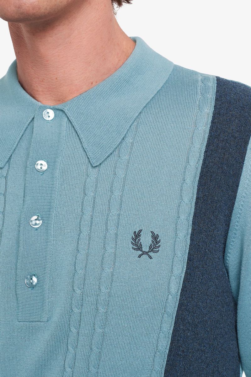 Men's Fred Perry K3813 Knitwear Grey Blue | 8517046-QZ