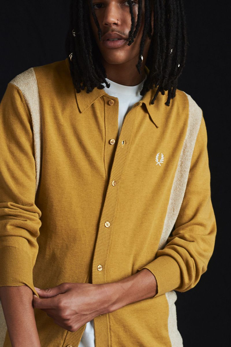 Men's Fred Perry K3814 Knitwear Gold | 3156972-CX