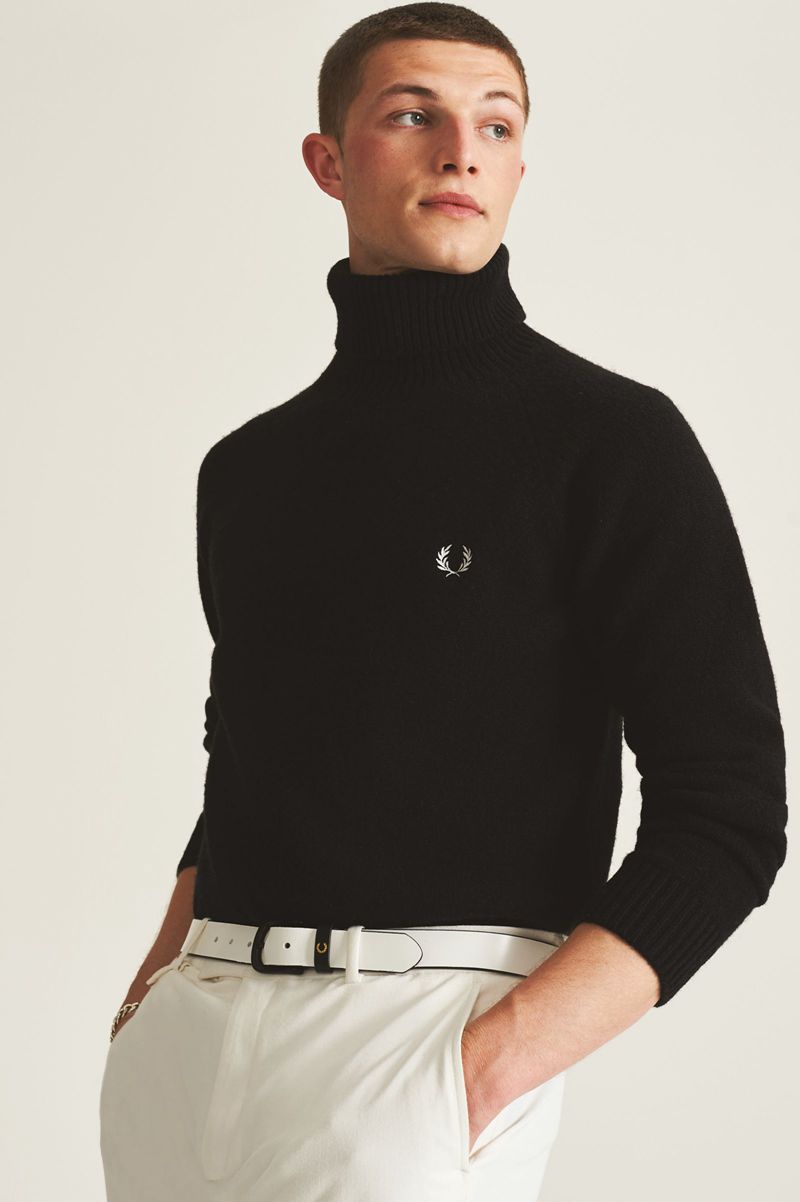 Men's Fred Perry K3832 Knitwear Black | 6439710-BZ