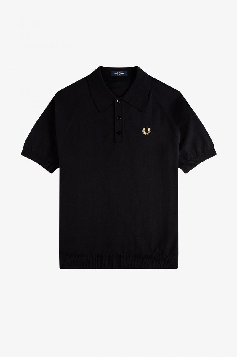 Men's Fred Perry K7303 Knitwear Black | 9364780-PE