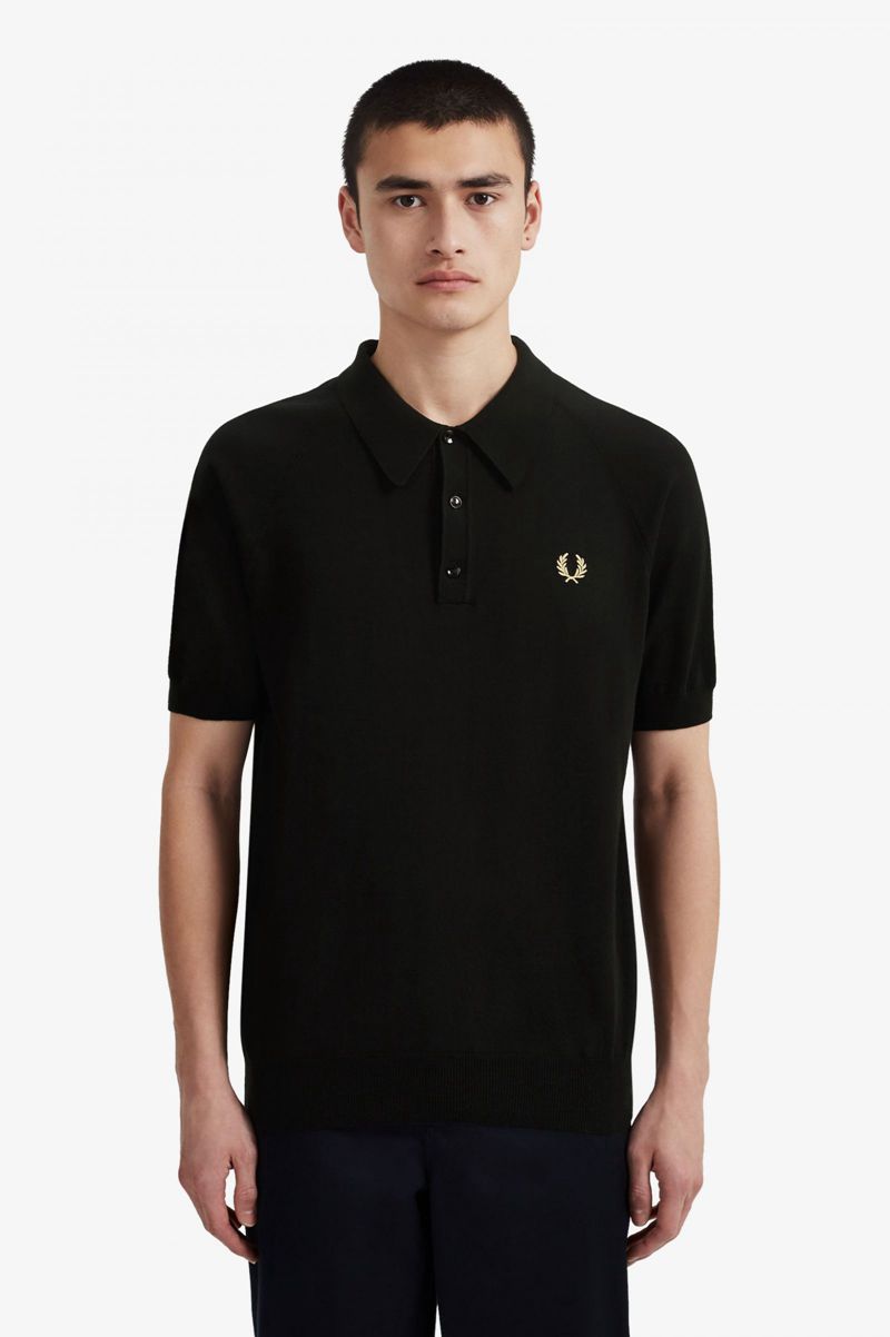 Men's Fred Perry K7303 Knitwear Black | 9364780-PE