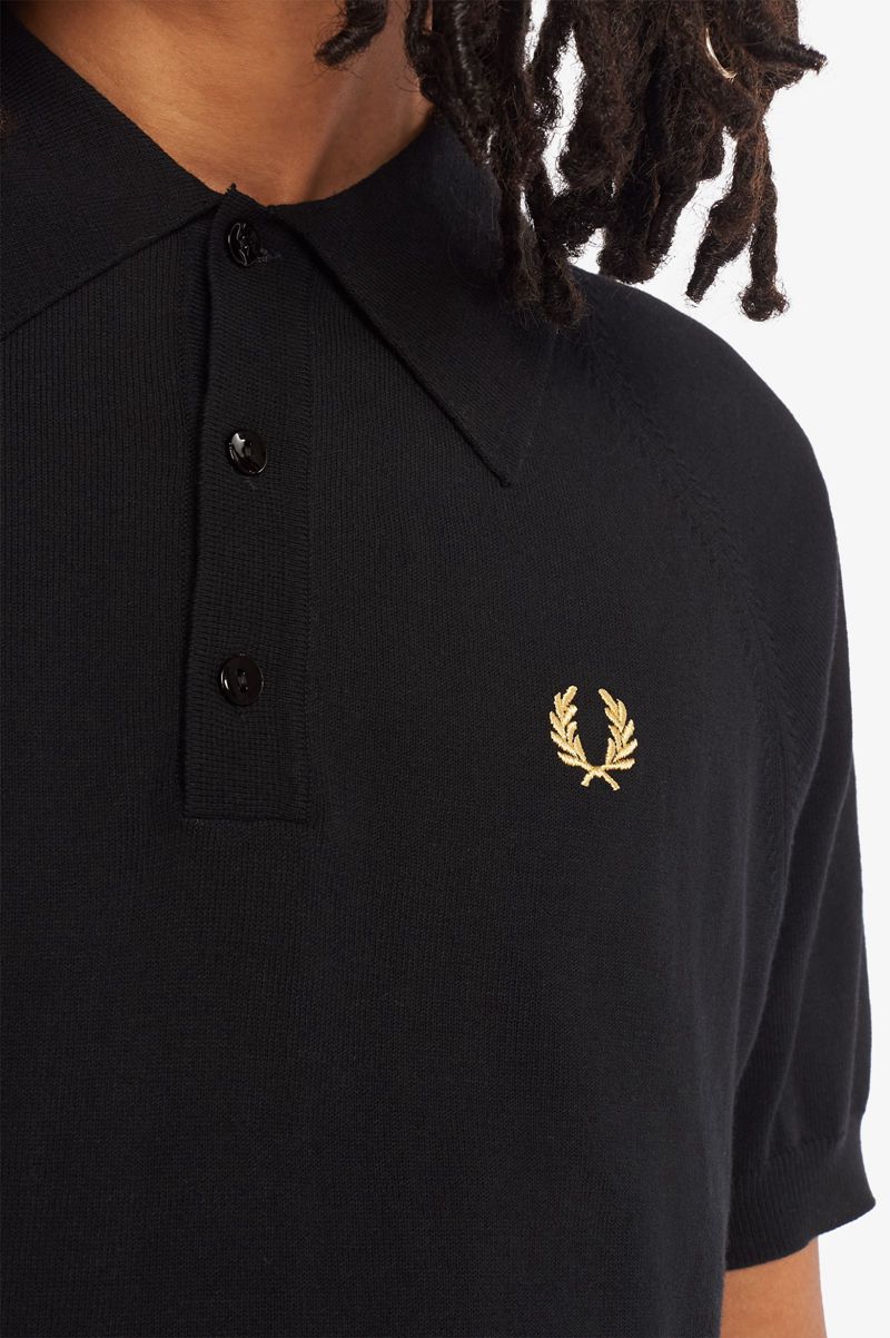 Men's Fred Perry K7303 Knitwear Black | 9364780-PE