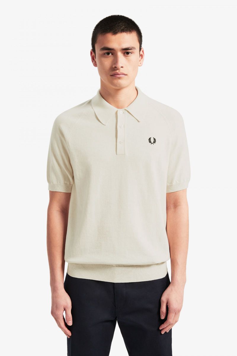 Men's Fred Perry K7303 Knitwear White | 7296458-ON