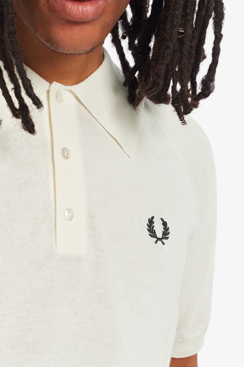 Men's Fred Perry K7303 Knitwear White | 7296458-ON