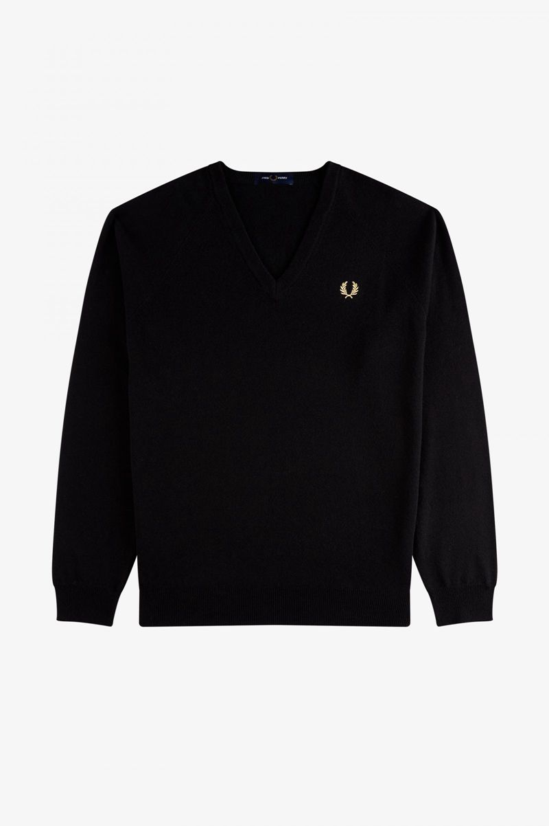 Men's Fred Perry K7315 Knitwear Black | 0956237-QM