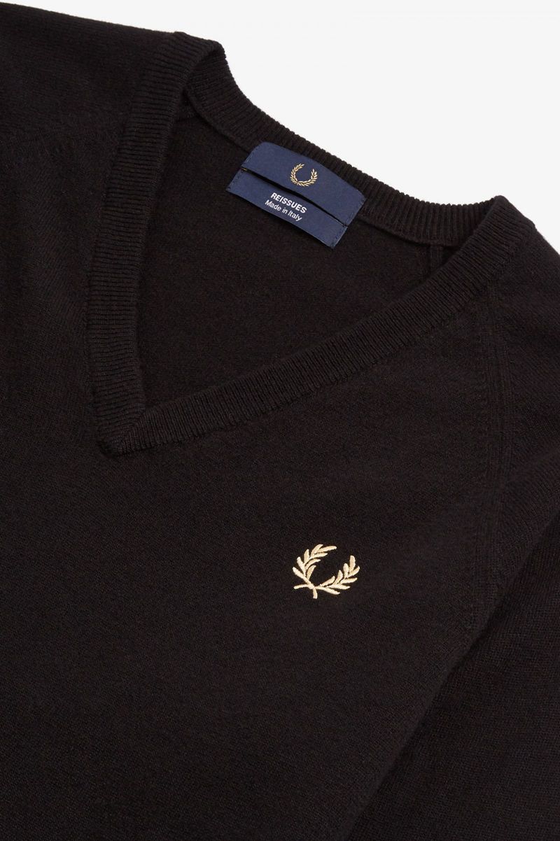 Men's Fred Perry K7315 Knitwear Black | 0956237-QM