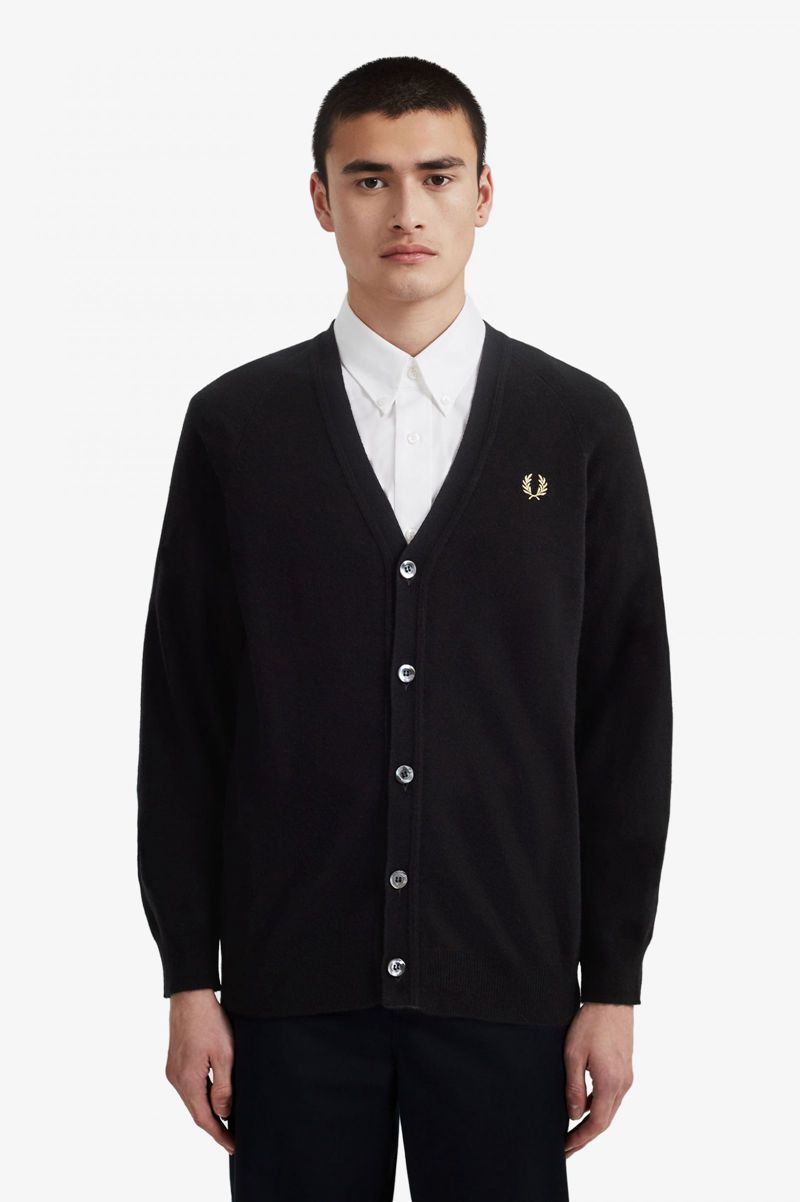 Men's Fred Perry K7316 Knitwear Black | 3245816-VI