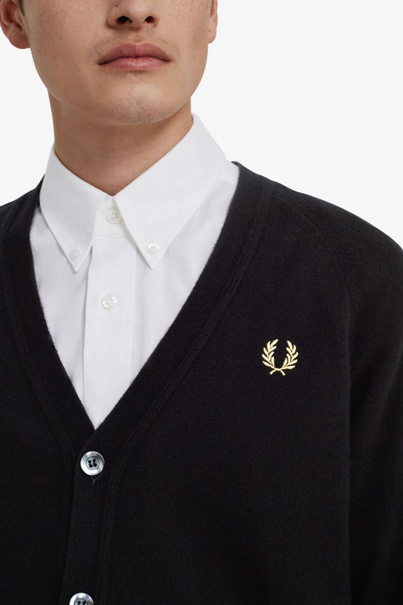 Men's Fred Perry K7316 Knitwear Black | 3245816-VI