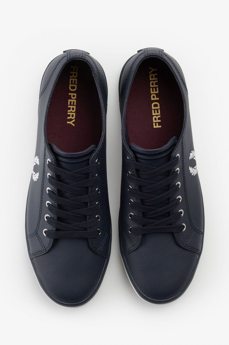 Men's Fred Perry Kingston Shoes Navy | 9630172-YM