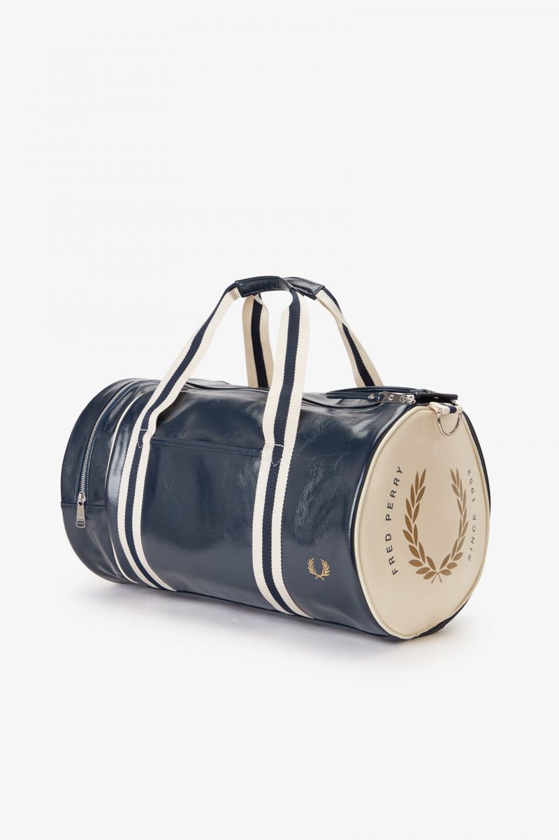 Men's Fred Perry Laurel Wreath Barrel Bags Navy | 3689705-WT