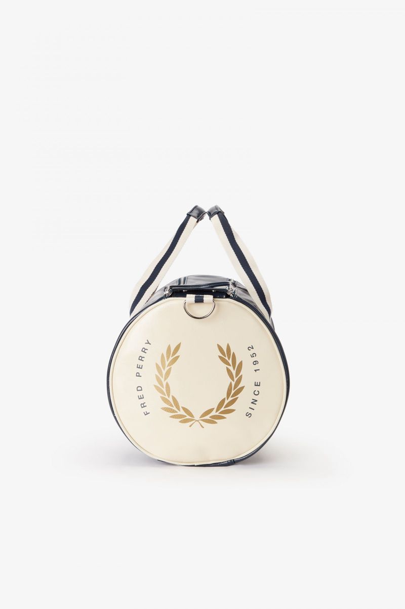 Men's Fred Perry Laurel Wreath Barrel Bags Navy | 3689705-WT