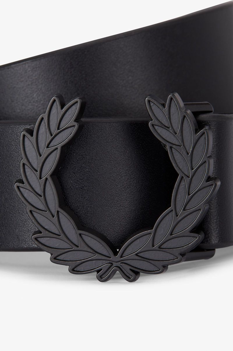 Men's Fred Perry Laurel Wreath Leather Belts Black | 2198047-YJ