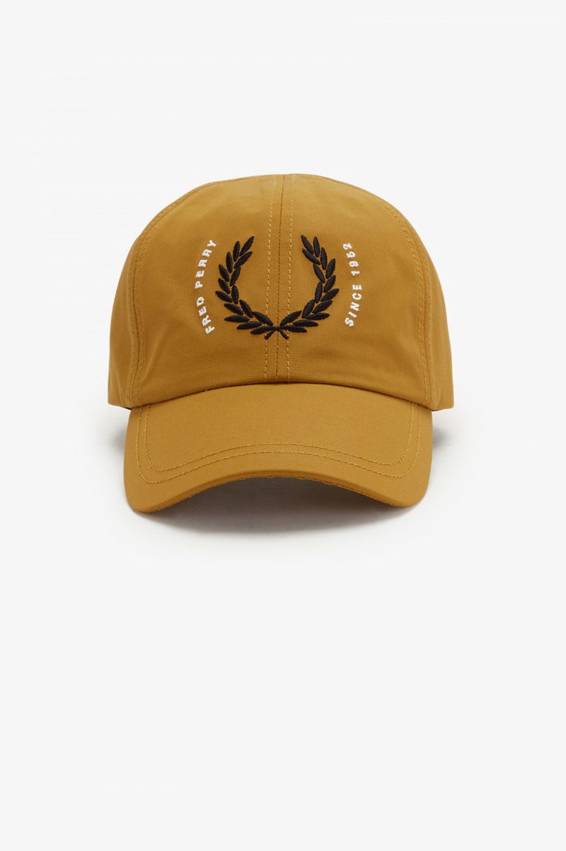 Men's Fred Perry Laurel Wreath Ripstop Hats Camel | 7320168-JF