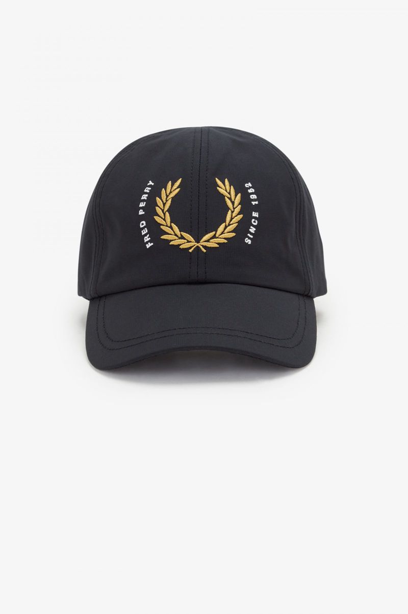 Men's Fred Perry Laurel Wreath Ripstop Hats Black | 9537421-AY