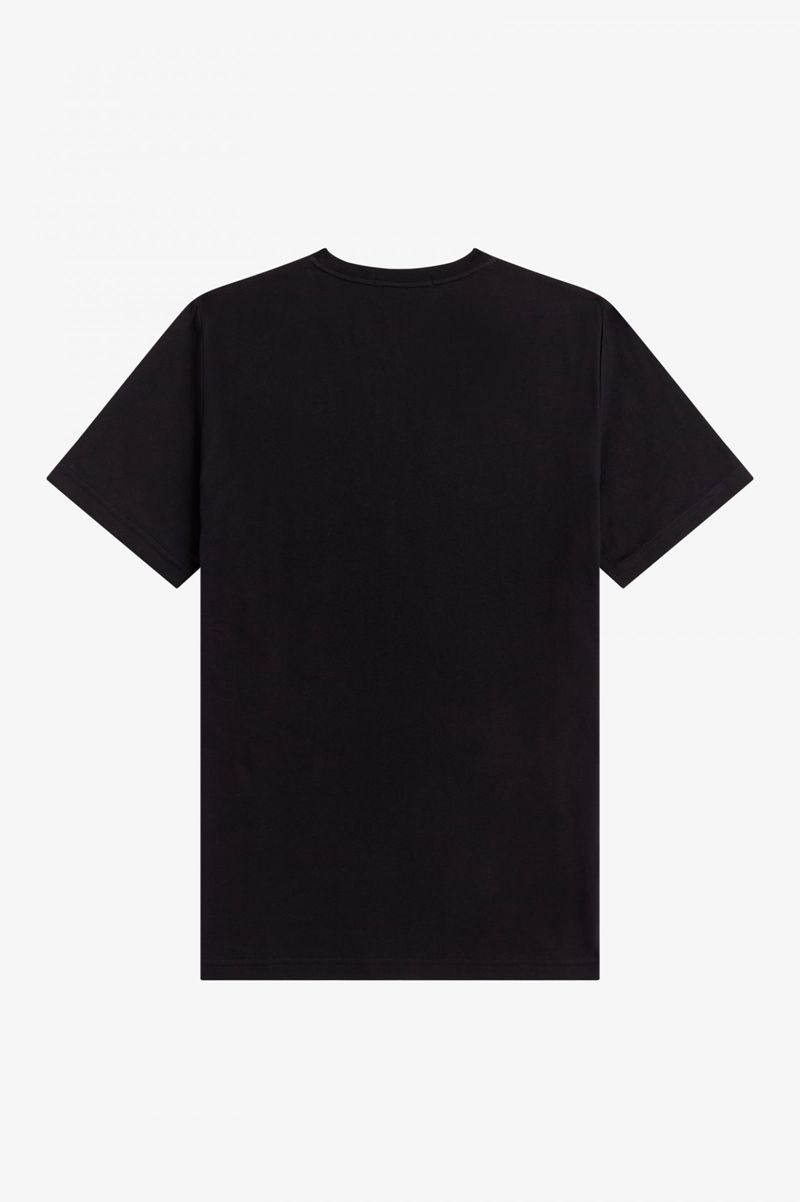 Men's Fred Perry Laurel Wreath T-Shirts Black | 2890574-KN