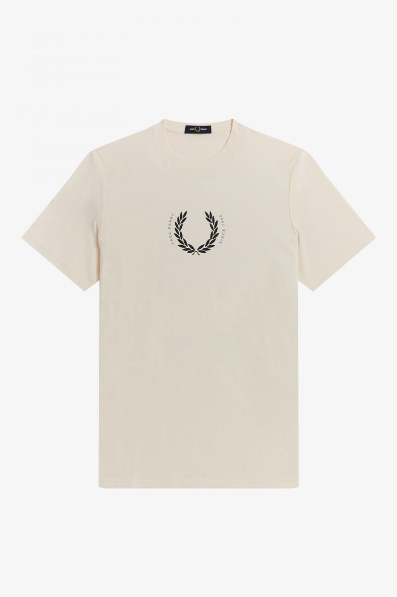 Men's Fred Perry Laurel Wreath T-Shirts White | 3917056-OV