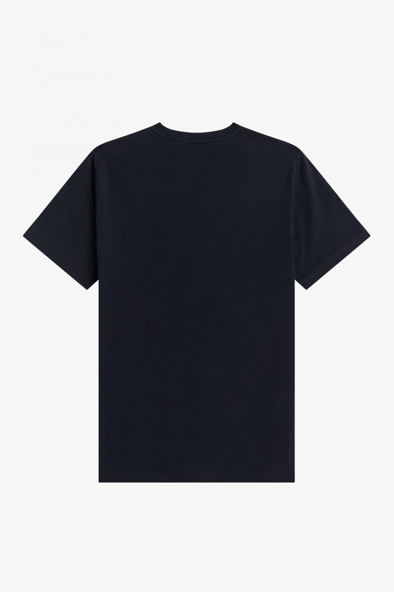 Men's Fred Perry Laurel Wreath T-Shirts Navy | 5149682-DP