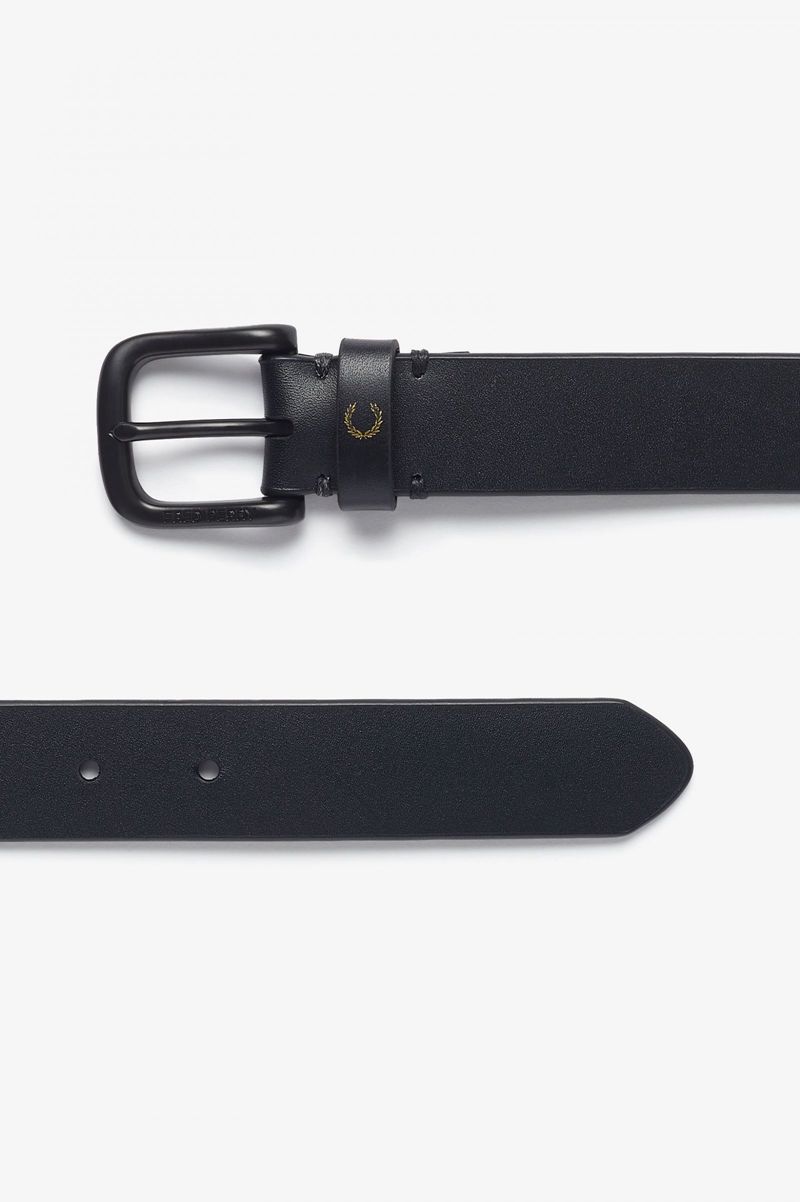 Men's Fred Perry Leather Belts Black | 2406713-YN