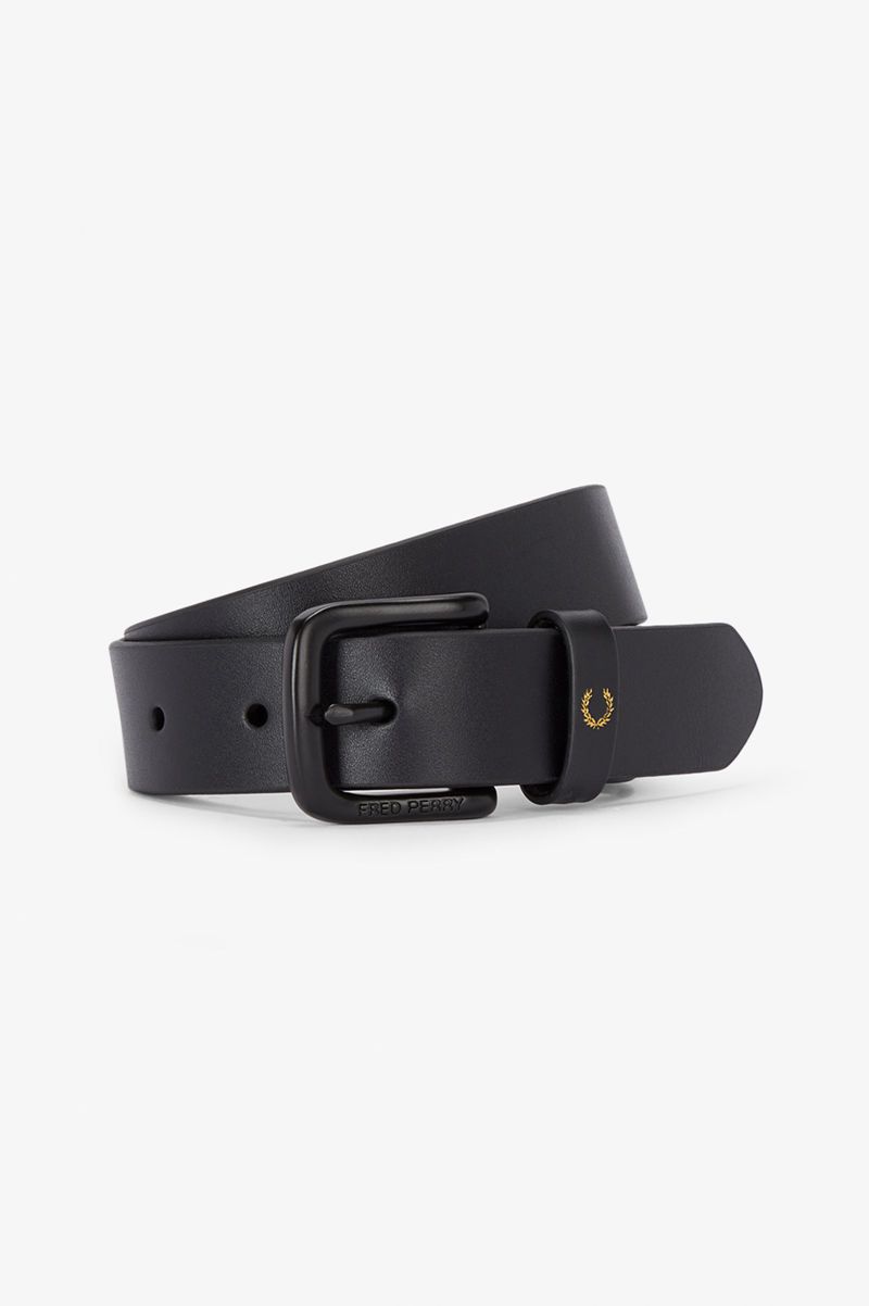 Men\'s Fred Perry Leather Belts Black | 2406713-YN