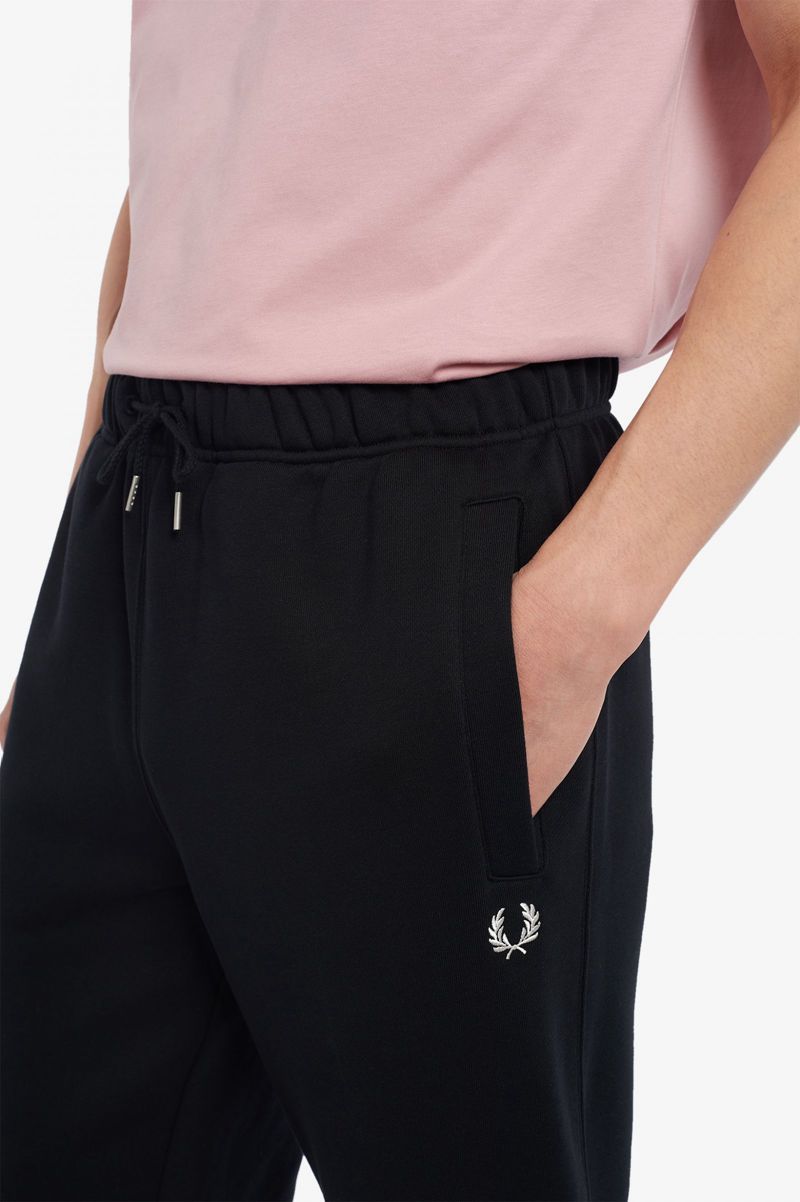 Men's Fred Perry Loopback Sweat Pants Black | 0954876-WH