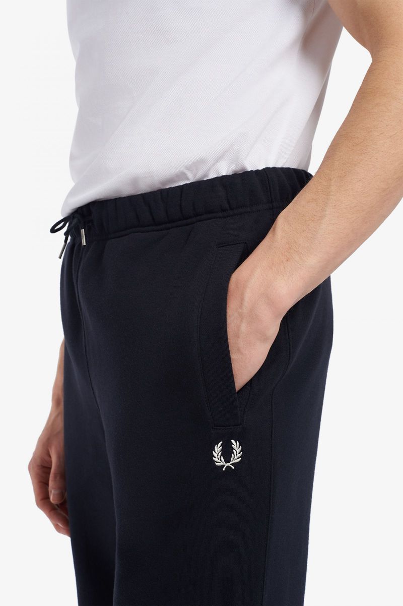 Men's Fred Perry Loopback Sweat Pants Navy | 4051896-EB