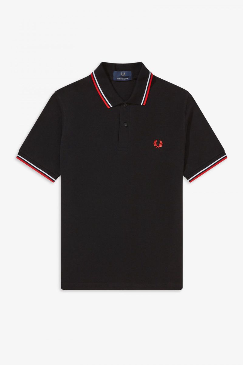 Men's Fred Perry M12 Polo Shirts Black | 1480265-SZ