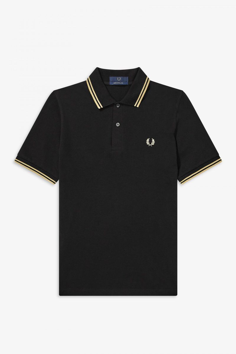 Men's Fred Perry M12 Polo Shirts Black | 7649583-OZ