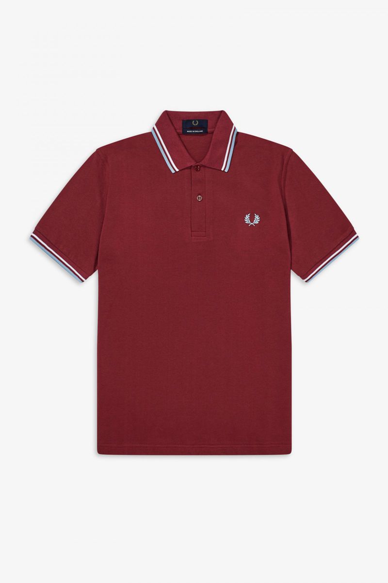 Men's Fred Perry M12 Polo Shirts Burgundy | 0284356-SH