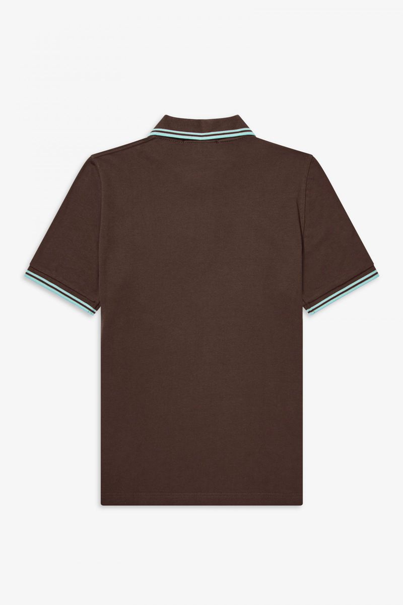 Men's Fred Perry M12 Polo Shirts Chocolate | 1538270-FE