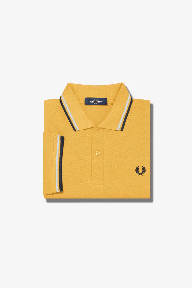 Men's Fred Perry M12 Polo Shirts Gold | 3981472-WY