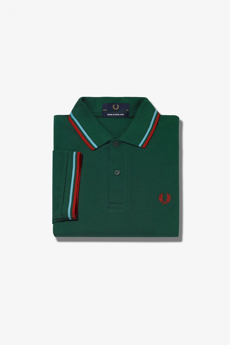 Men's Fred Perry M12 Polo Shirts Green | 3491578-DL