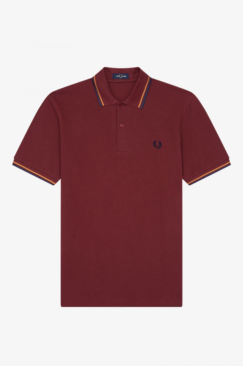 Men\'s Fred Perry M12 Polo Shirts Red | 4083196-KD