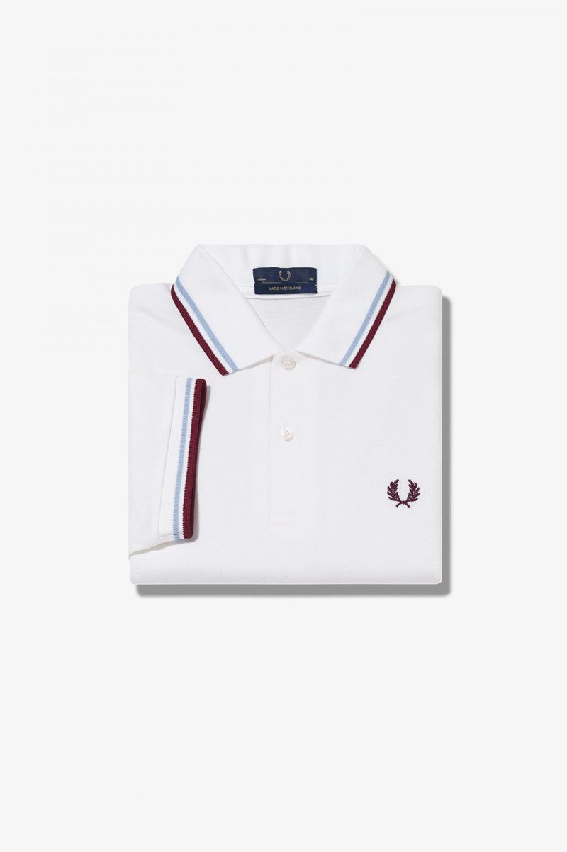 Men's Fred Perry M12 Polo Shirts White | 0582164-UP