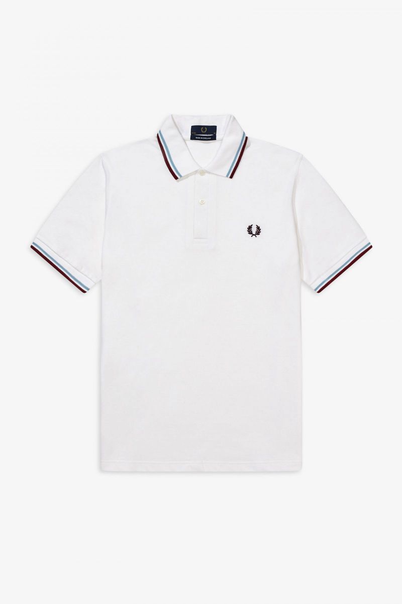 Men's Fred Perry M12 Polo Shirts White | 0582164-UP