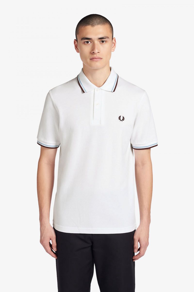 Men's Fred Perry M12 Polo Shirts White | 0582164-UP