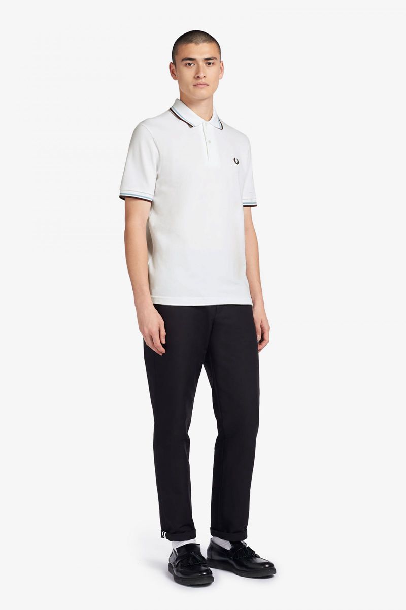 Men's Fred Perry M12 Polo Shirts White | 0582164-UP