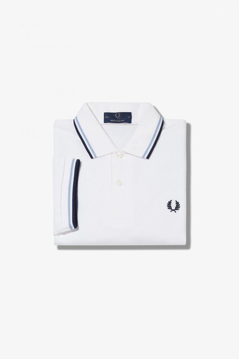 Men's Fred Perry M12 Polo Shirts White | 1547308-EZ