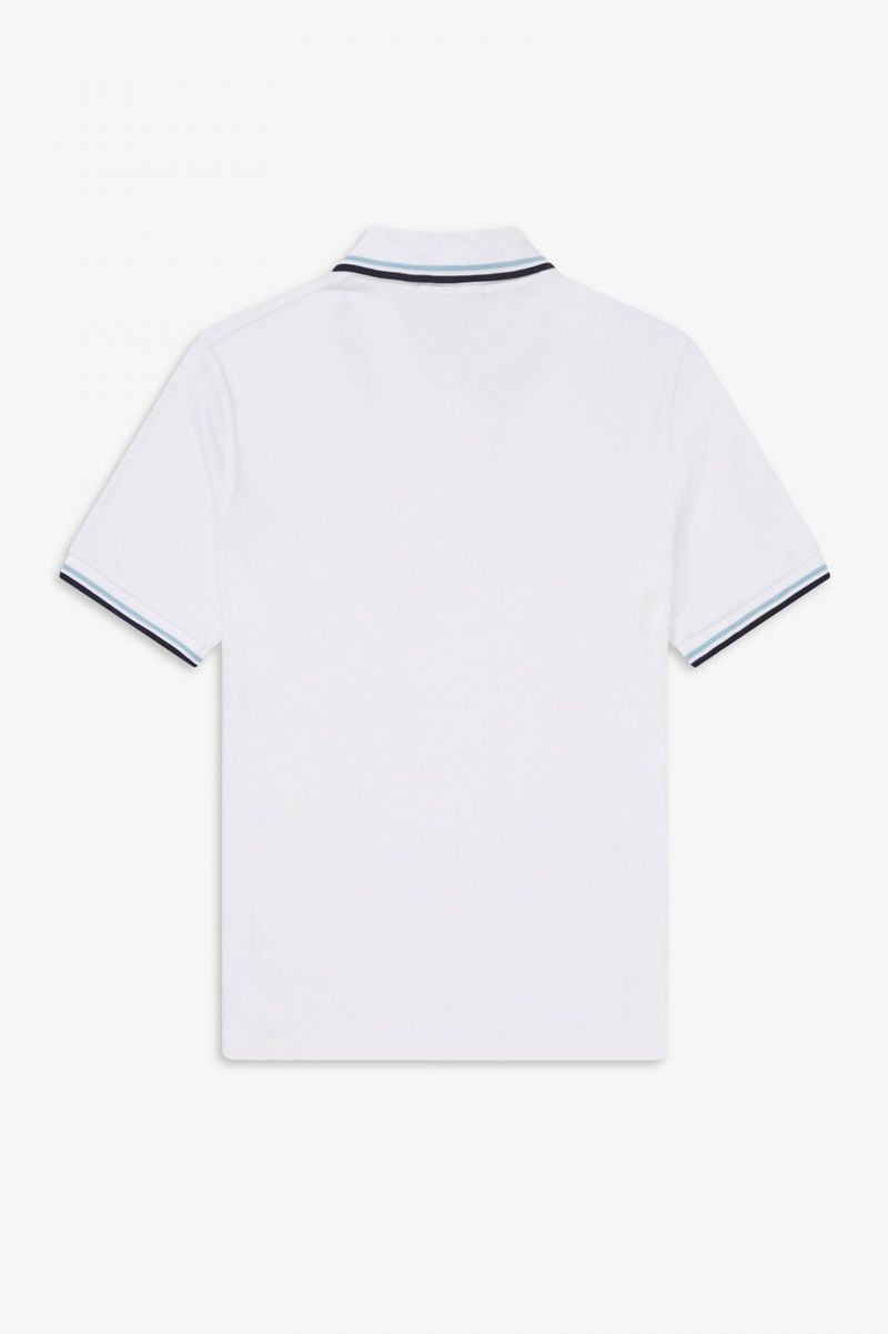 Men's Fred Perry M12 Polo Shirts White | 1547308-EZ