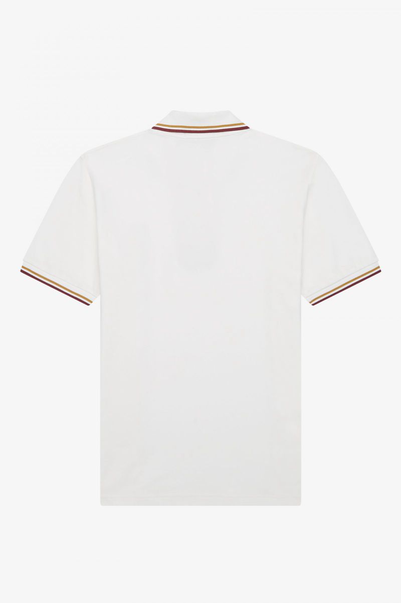 Men's Fred Perry M12 Polo Shirts White | 8431706-YF