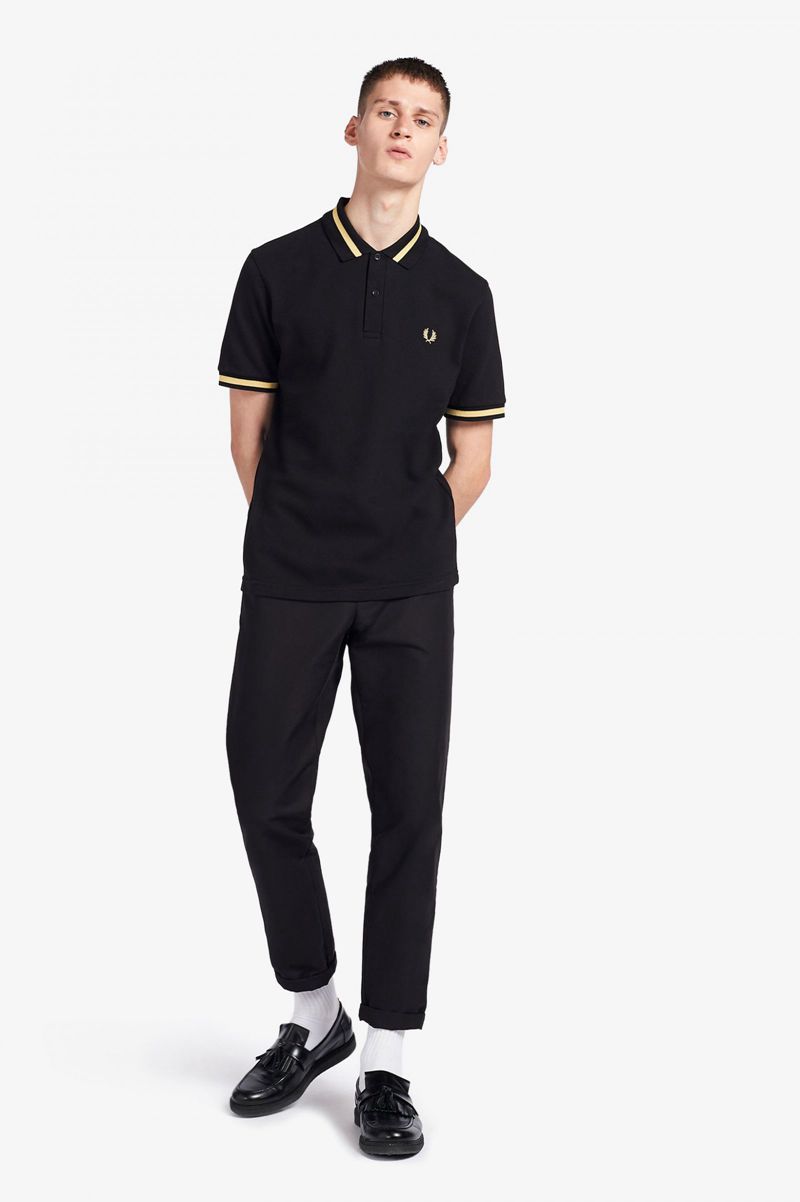 Men's Fred Perry M2 Polo Shirts Black | 1702863-RP