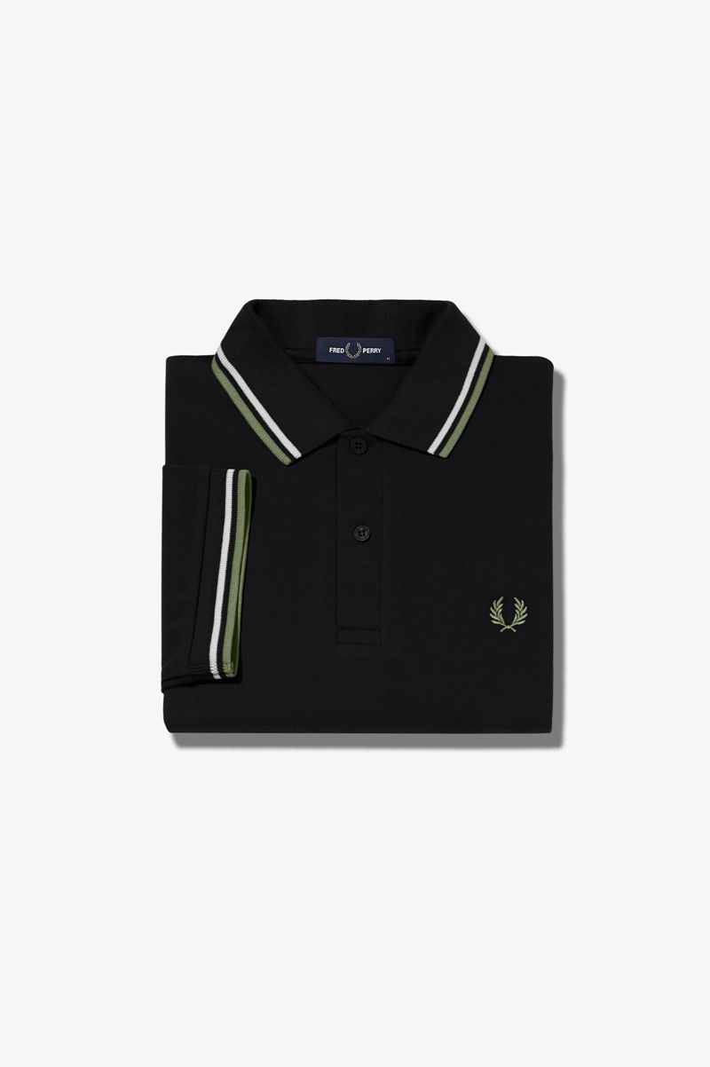 Men's Fred Perry M3600 Polo Shirts Black | 1467503-VY