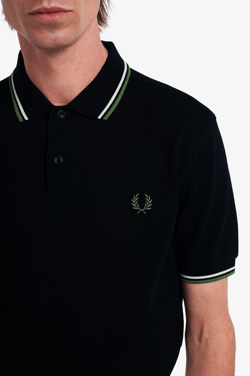 Men's Fred Perry M3600 Polo Shirts Black | 1467503-VY