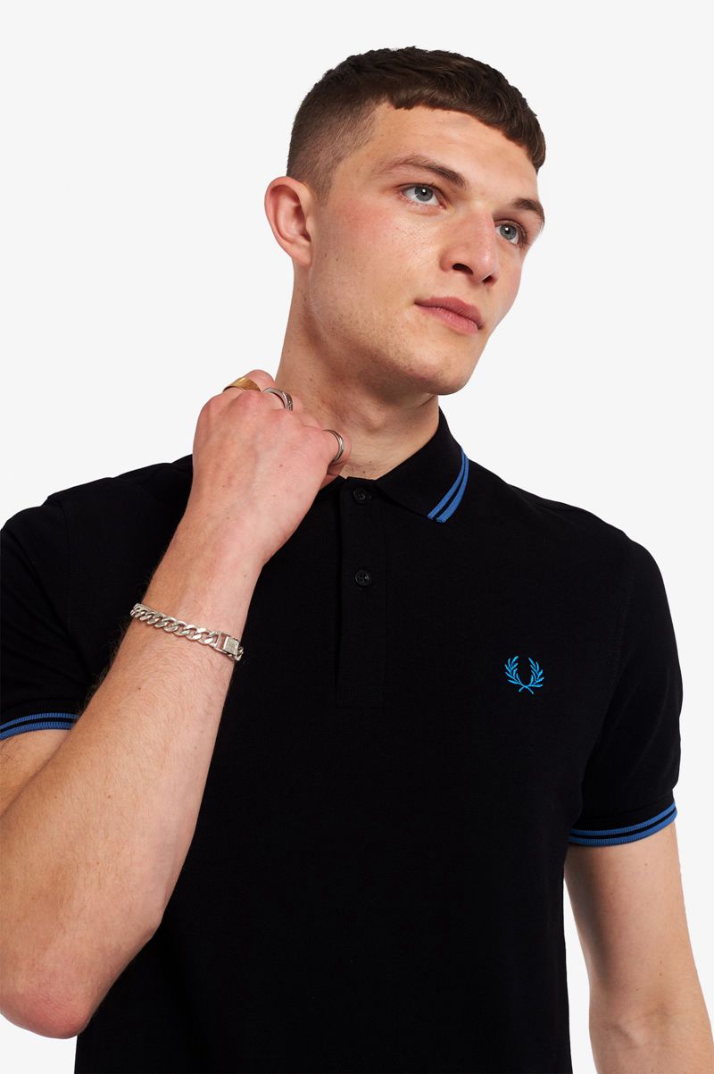 Men's Fred Perry M3600 Polo Shirts Black | 1472650-SY