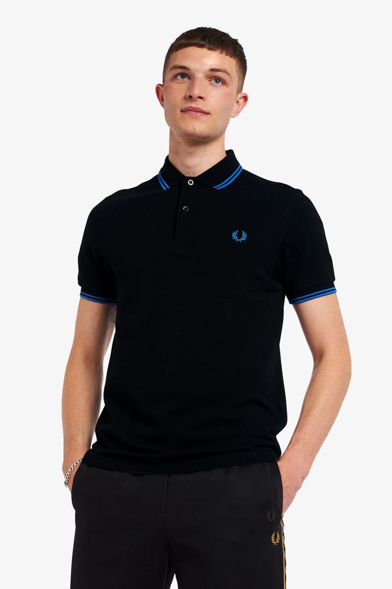 Men\'s Fred Perry M3600 Polo Shirts Black | 1472650-SY