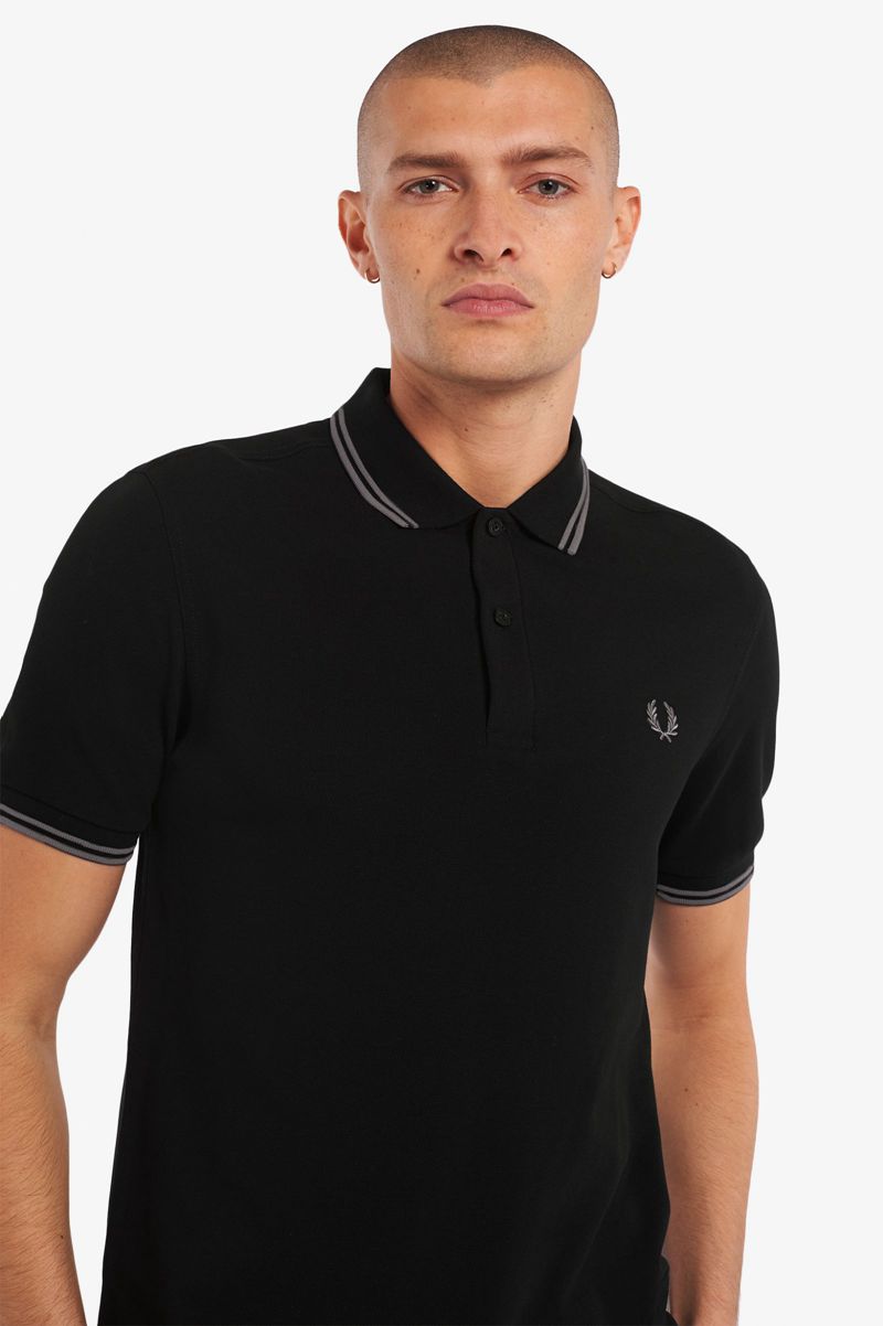 Men's Fred Perry M3600 Polo Shirts Black | 1573260-YT